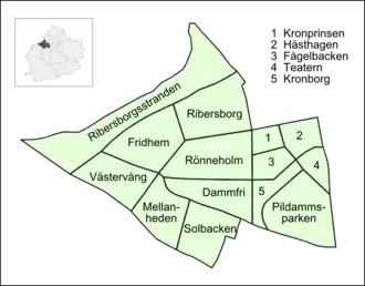 Kaart van Västra Innerstaden