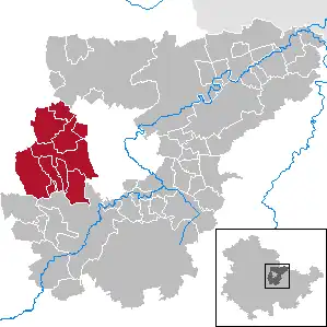 Kaart van Verwaltungsgemeinschaft Grammetal