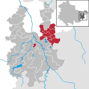 Kaart van Verwaltungsgemeinschaft Wünschendorf/Elster
