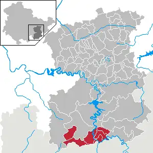 Kaart van Verwaltungsgemeinschaft Saale-Rennsteig