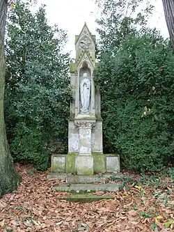 Mariabeeld in de achtertuin