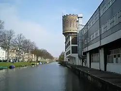 Pastoe, watertoren en de Jutfaseweg langs de Vaartsche Rijn