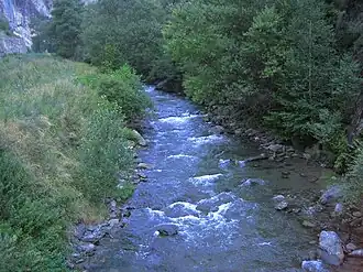 De Valira del Nord vanop de Pont de Sant Antoni de la Grella