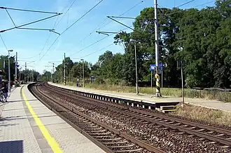 Perrons van de spoorweghalte Valy u Přelouče