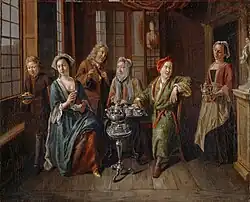 Elegant gezelschap bij de thee