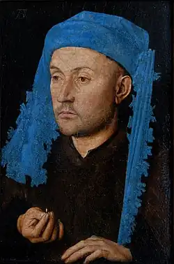Man met de blauwe kaproenca. 1430Brukenthal National Museum in Sibiu