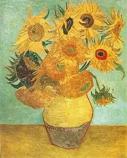 Vaas met twaalf zonnebloemen(Arles, januari 1889)Philadelphia Museum of Art, Philadelphia, Verenigde Staten.