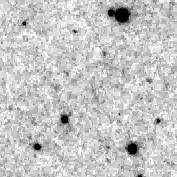 Ster van Van Maanen (rechtsboven), zwart-witnegatief