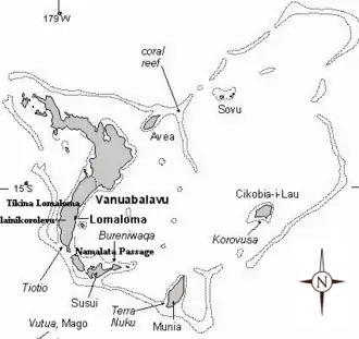 Kaart van Vanua Balavu