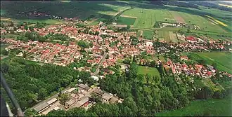 Luchtfoto van het dorp