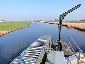 De Veneriete gezien vanaf de Prinsensluis met links de polder de Pieper en rechts de Zuiderzeepolder