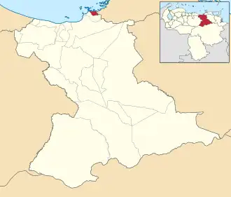 Locatie van de gemeente in Anzoátegui