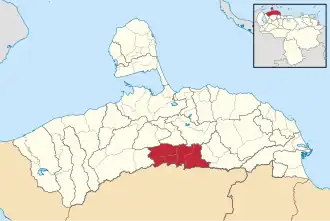 Locatie van de gemeente in Falcón