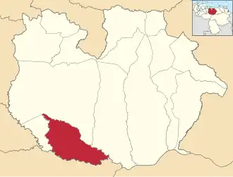 Locatie van de gemeente in Guárico