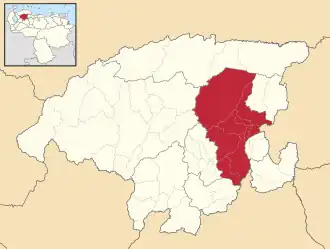 Locatie van de gemeente in Lara