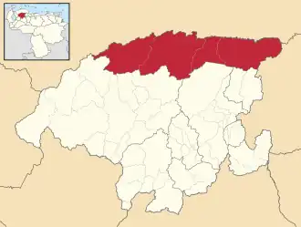 Locatie van de gemeente in Lara