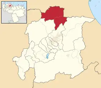 Locatie van de gemeente in Yaracuy