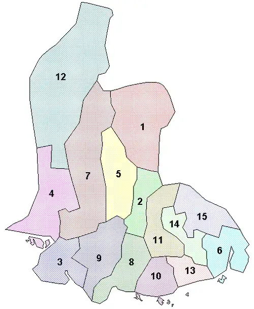 Location of Vest-Agder Municipalities