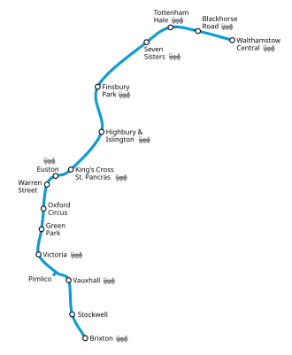 Victoria line op de kaart