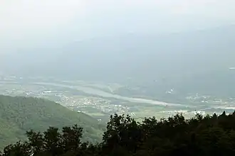 Uitzicht vanaf de Santō op de Yoshino