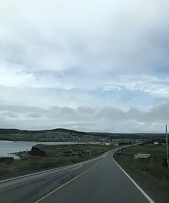 Voorste deel van de inham bij het binnenrijden van Branch van uit het noorden