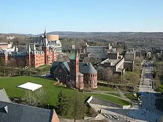 Ithaca vanaf de toren van de Cornell-universiteit