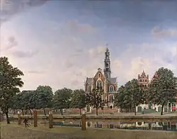 Westerkerk Amsterdam door Jan van der Heyden, geschilderd in 1660