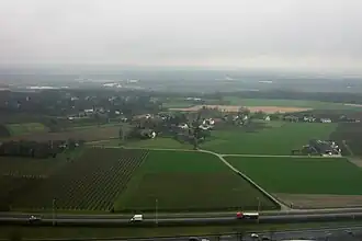 Zicht op Kasen vanuit de lucht