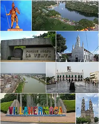 Een collage van Villahermosa