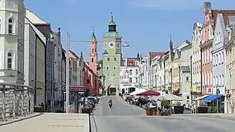 Het centrale plein, de Stadtplatz te Vilsbiburg
