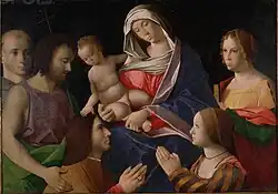 Madonna en kind met heiligen