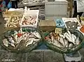 Vis op de San Benedetto-markt in Cagliari