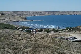 Uitzicht op Puerto Pirámides