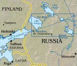 Kaart met de waterweg