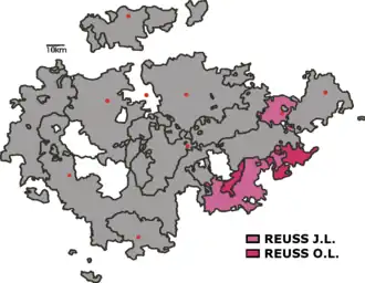 Thüringen met gekleurd Reuss