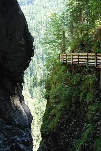 Het begin van de Vorderkaserklamm