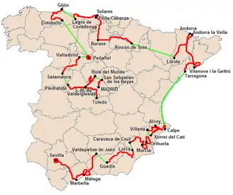 Routekaart van de Ronde van Spanje 2010