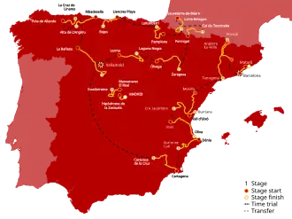 Parcours van de Ronde van Spanje 2023