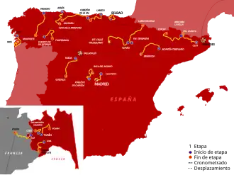 Routekaart van de Ronde van Spanje 2025