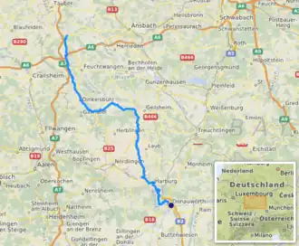 Kaart stroomgebied Wörnitz