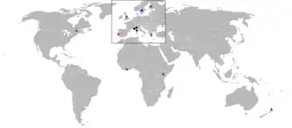 De locaties van rally's uit het seizoen in 1979 in kaart