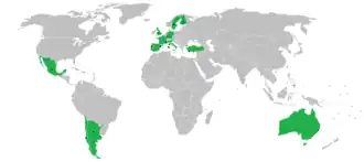 De landen die in 2019 een manche van het WRC organiseerden.