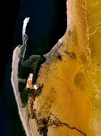 Satellietfoto van de lagune.