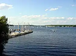 Zicht op de Wannsee vanaf de Wannseebrücke
