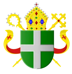 Het wapen van het bisdom Groningen voor de naamswijziging naar Groningen-Leeuwarden