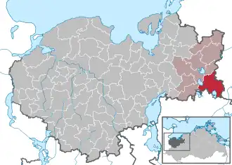 Kaart van Warin (Duitsland)