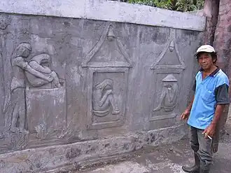 Het plaatsen van een overledene in een waruga