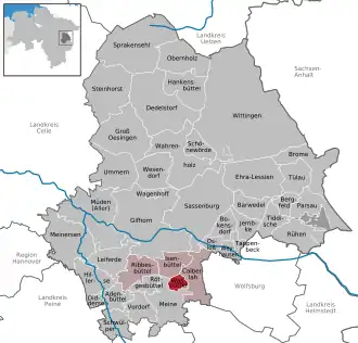 Kaart van Wasbüttel