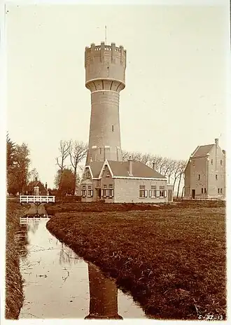 De watertoren in 1912 of 1913