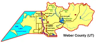 Kaart van Weber County